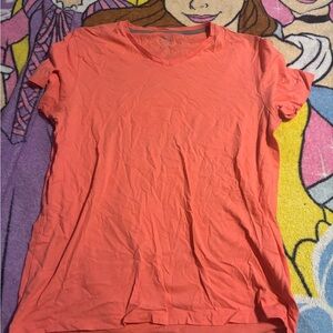 Old Navy Coral V-Neck Short Sleeve Tee